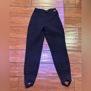Edelweiss Ski vintage Snow Pants Black Stirrup Wool Blend
